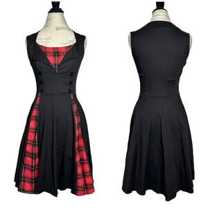Unbranded | Women | Retro 50s Punk Buffalo Plaid Sleeveless Swing Dress | Medium